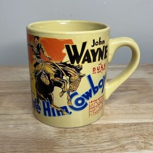 Vintage 1985 John Wayne The Duke Ride Him Cowboy Movie Mug Cup Radio Days